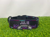 Collar con hebilla informativa de 1,5" (múltiples líneas de texto)