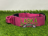 Collar con hebilla informativa de 2" (múltiples líneas de texto)