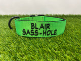 Collar con hebilla informativa de 1,5" (múltiples líneas de texto)